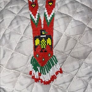 Beaded Necklace with Bird Design
